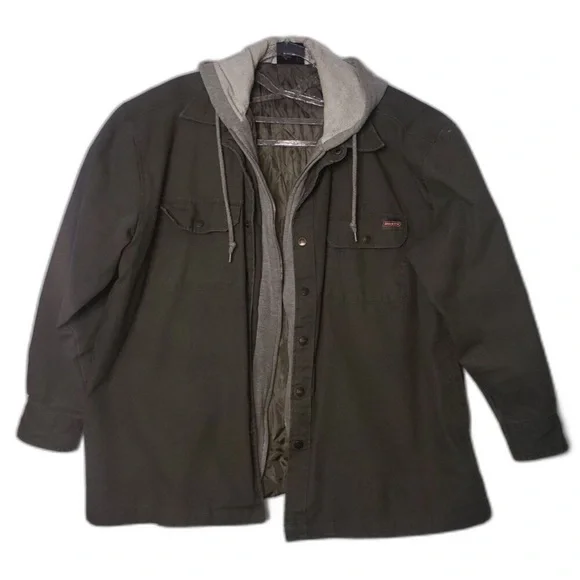 DICKIE'S Green and Gray Hooded Work Jacket Mens Size XL - Picture 3 of 6